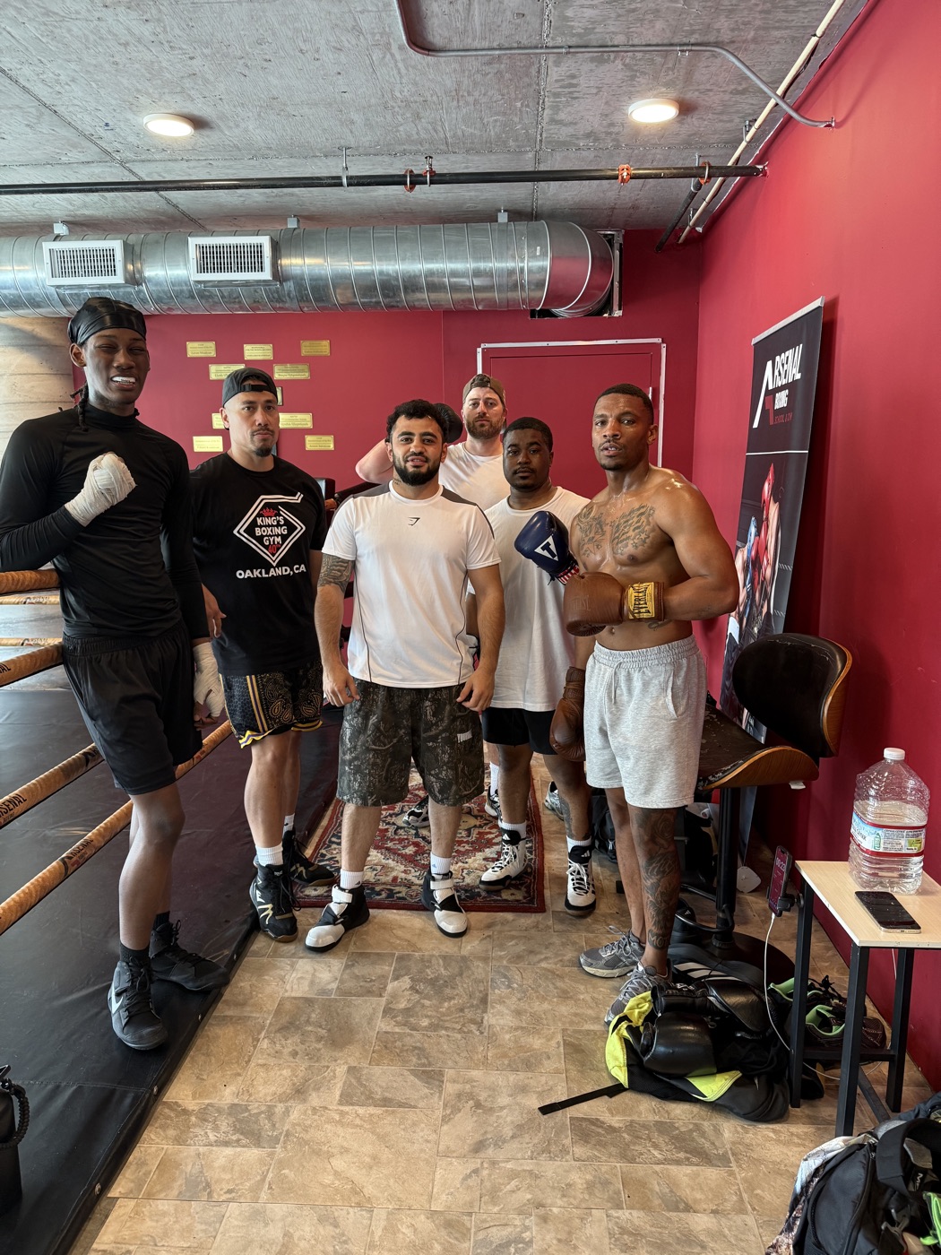 Fighters after a training session at Arsenal